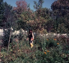 Claudia, Hilary Welbourne (in the garden)